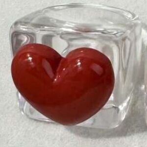 Red Acrylic Heart Ring